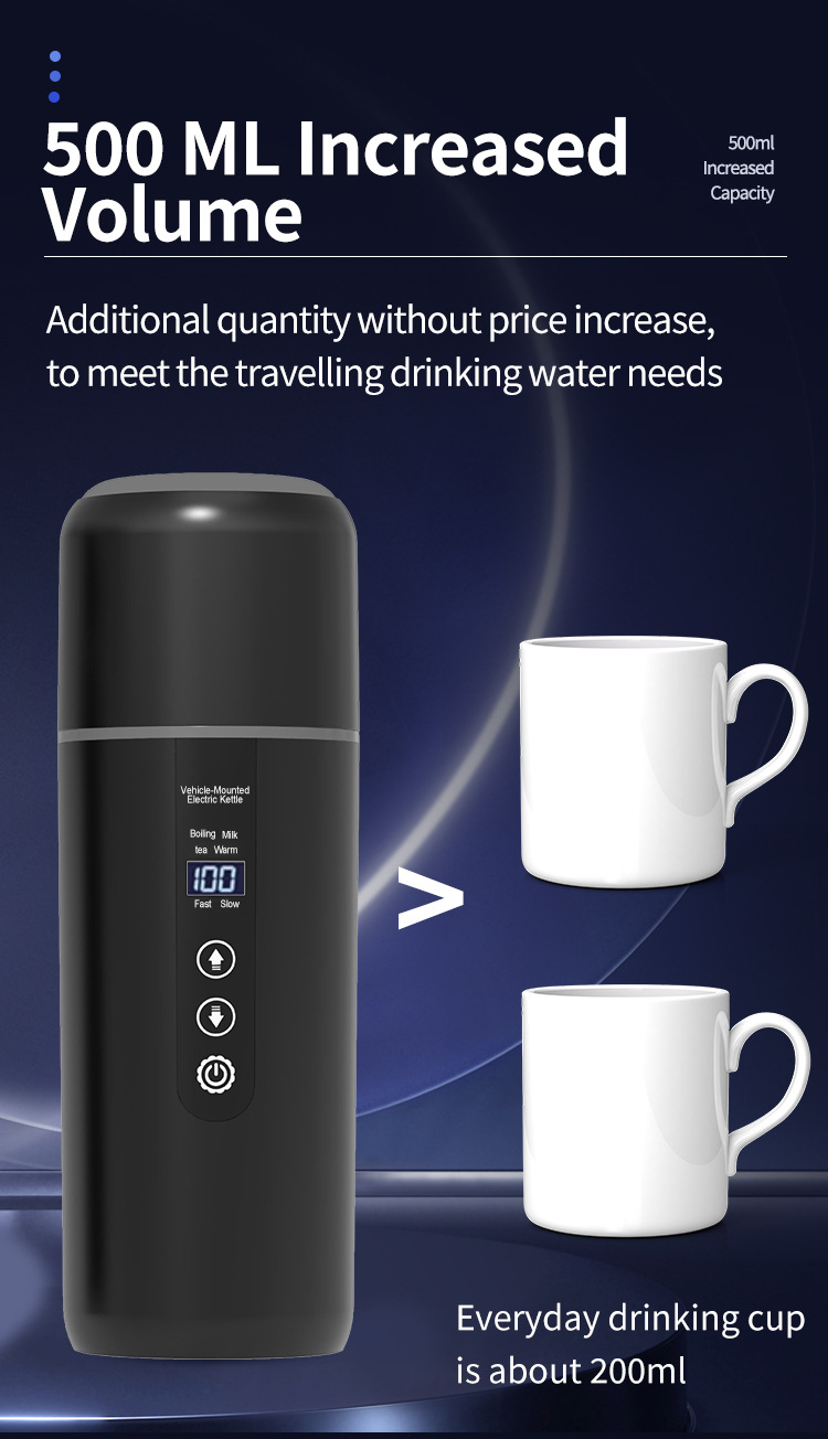 2024 Car Water Boiling Cup 12V24V Universal Water Kettle Heating and Insulation Electric Cup Water Heater Car Water Kettle
