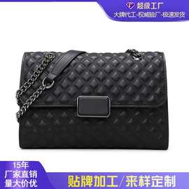 跨境女士单肩包简约菱格链条包包高级感时尚斜挎包质感百搭腋下包