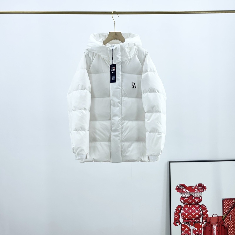 MLB羽绒服立体印花logo休闲时尚宽松加厚连帽男女情侣同款羽绒服|undefined