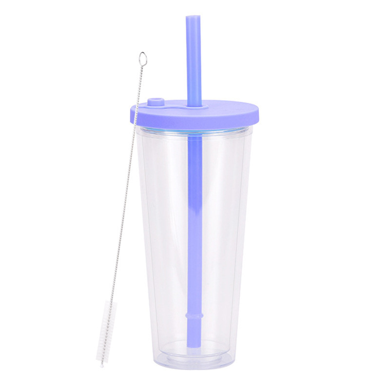 2025 新しいクロスボーダー二層プラスチック大穴ストローカップ透明パールミルクティーカップボバストローカップカスタマイズ|undefined