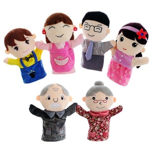 A Family of Hand Puppet Dolls, Plush Toys, Six Sets of Hand Cloth Dolls, Kindergarten Table Speech Stories, Cross-Border Ready Stock