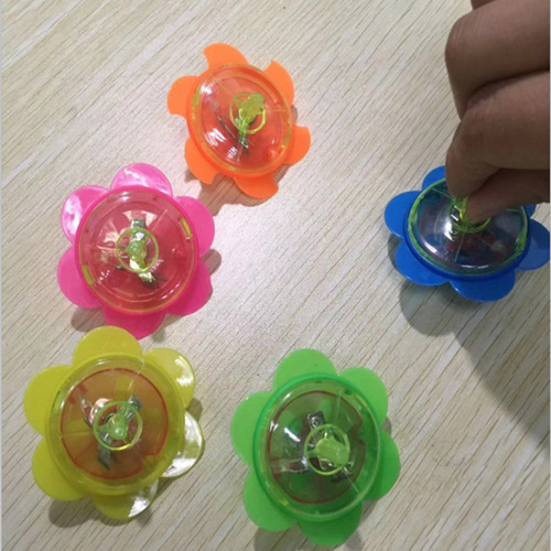 Charming and Cute Glowing Spinning Top Night Market Toy Hand-Cranked Top Children's Little Toy Scan Code Gift