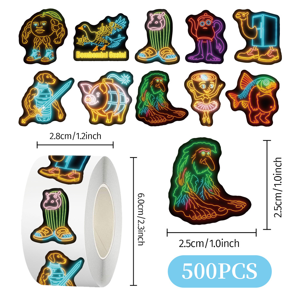 산하이징 네온라이트 B [스티커 500개/롤]