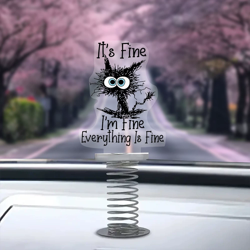 Новая трансграничная модель, это не имеет значения, английский логотип, 2D акриловые пружинные украшения, автомобильный шейкер, украшение рабочего стола автомобиля.