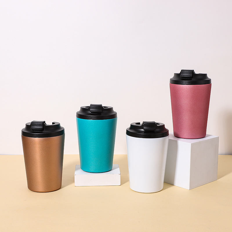 跨境不锈钢咖啡杯便携学生保温水杯高颜值外带不漏车载随行杯定制