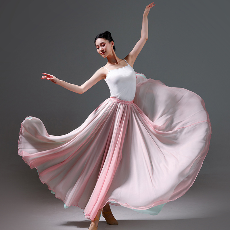 Classical dance big skirt performance clothing dresses double -layer…