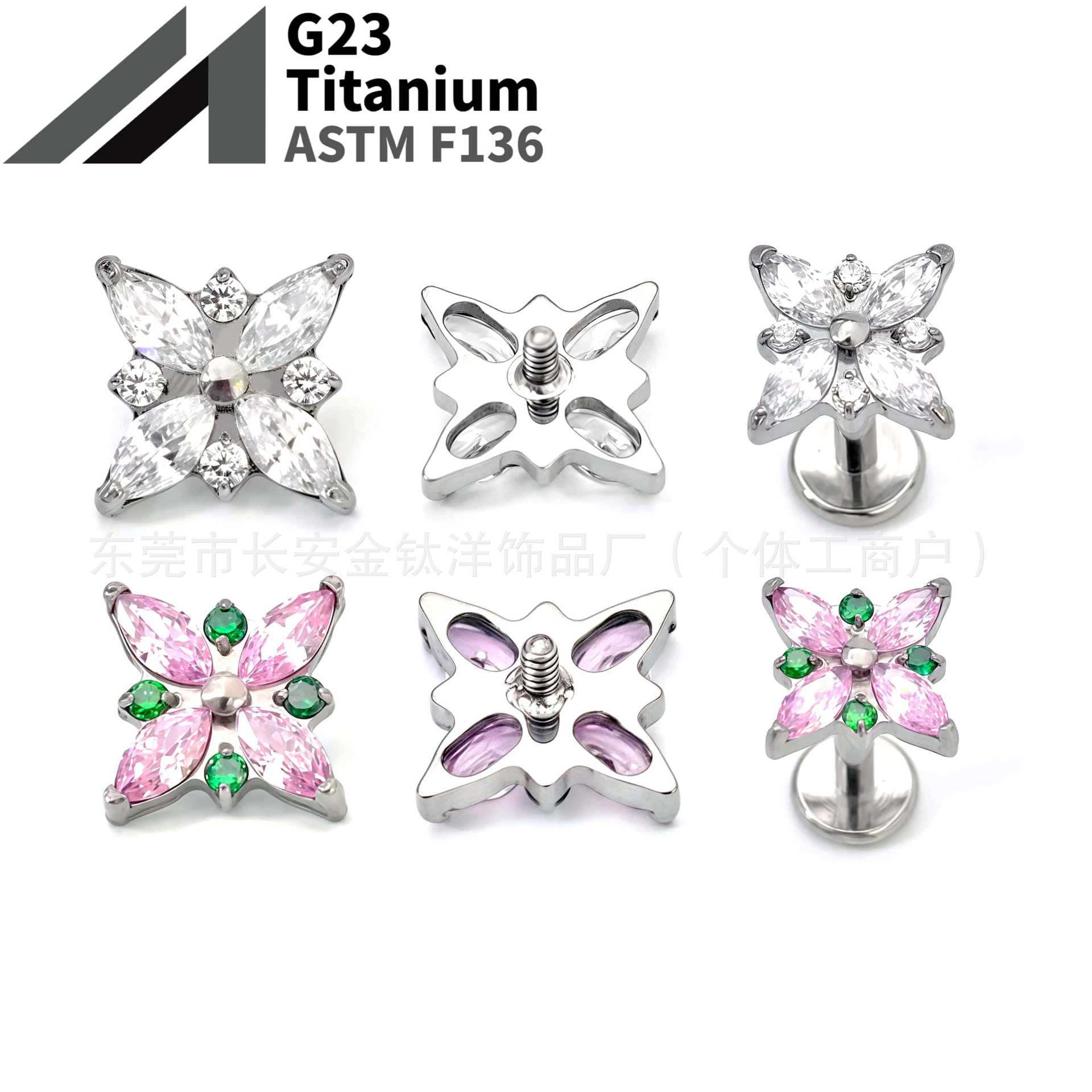 16G labret stud size and finish detail