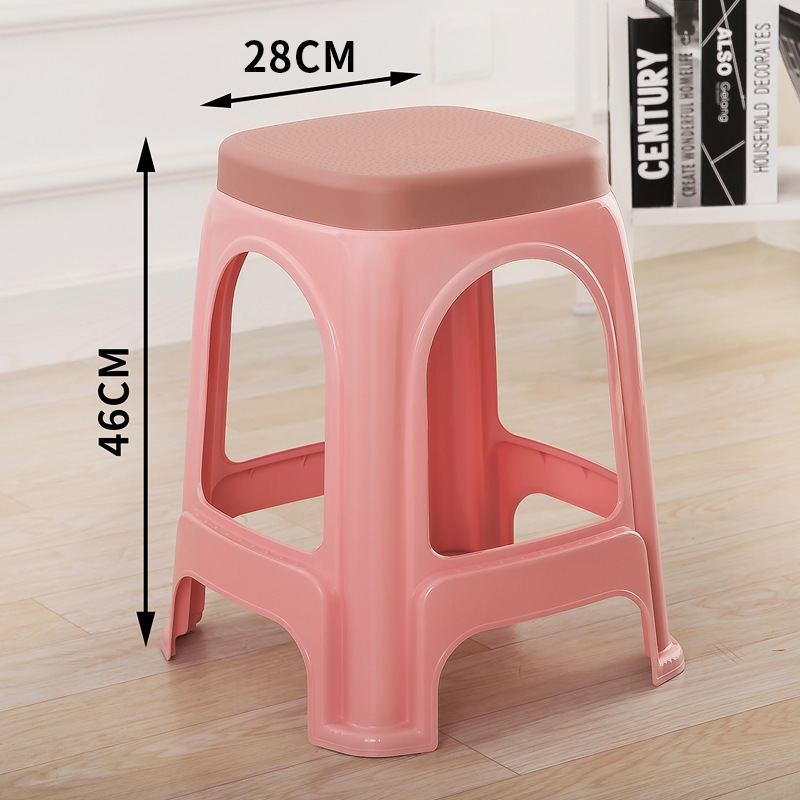 Taburetes de plástico sala de estar doméstica gruesa taburetes de mesa de comedor para adultos taburetes económicos sillas de goma fabricantes taburetes altos idea simple