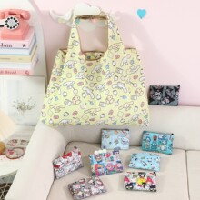 新款卡通可折叠购物袋少女心便携环保超市收纳袋大容量大妈买菜袋