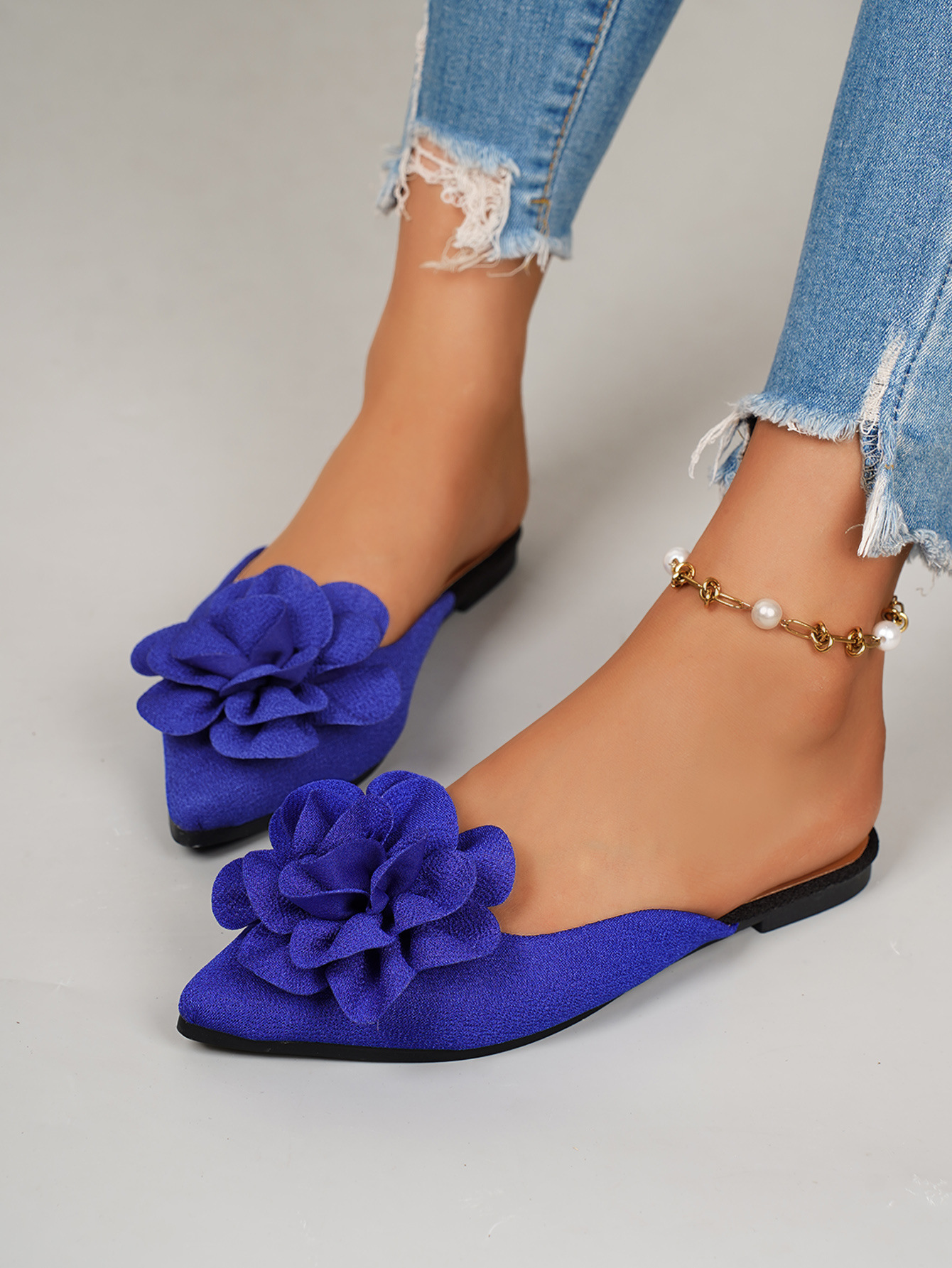 Women's Flat Slippers Floral Patterns Plus Size Lightweight Closed Toe Design Suitable For Summer_voghion.com