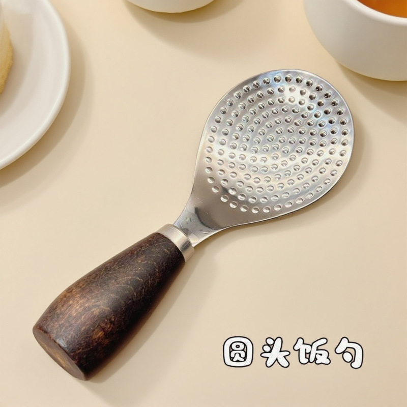 木柄不锈钢饭勺立式电饭煲勺子米饭家用铲子加厚耐高温食品级饭勺|undefined