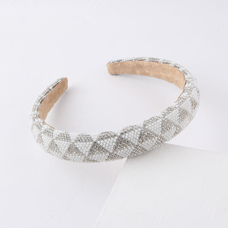 Fashion Color Block Lattice Arylic Hair Band display picture 7