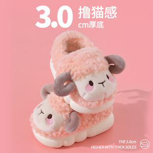 Winter Children's cotton slippers boys and girls warm velvet bag heel non-slip baby 1-3 years old 2 Home Children's cotton slippers