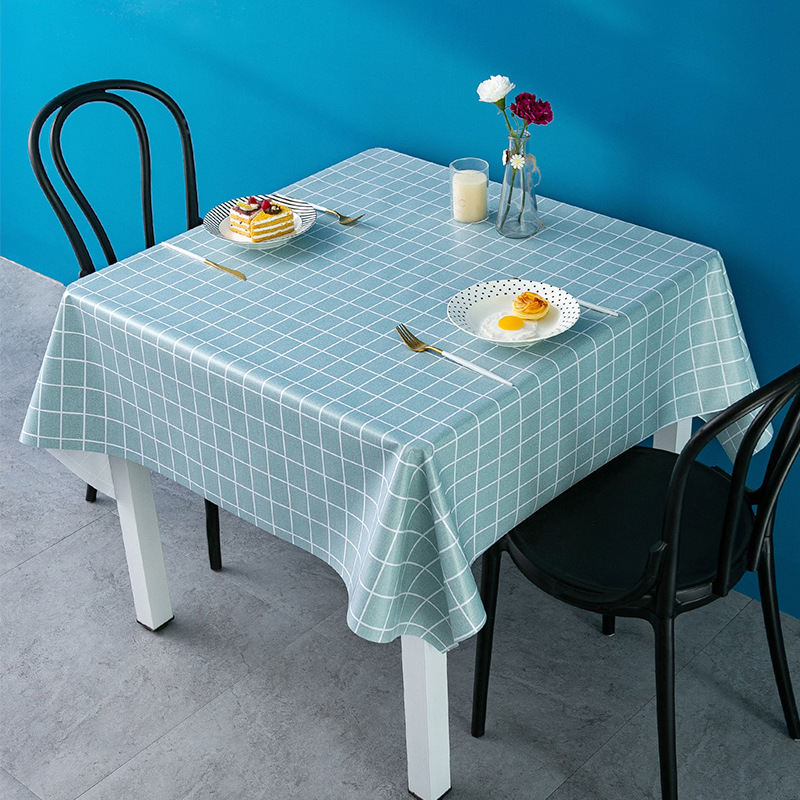 Mantel impermeable a prueba de aceite desechable tela de escritorio ins Estilo nórdico mesa cuadrada tela PVC mesa de café Mesa estera mantel