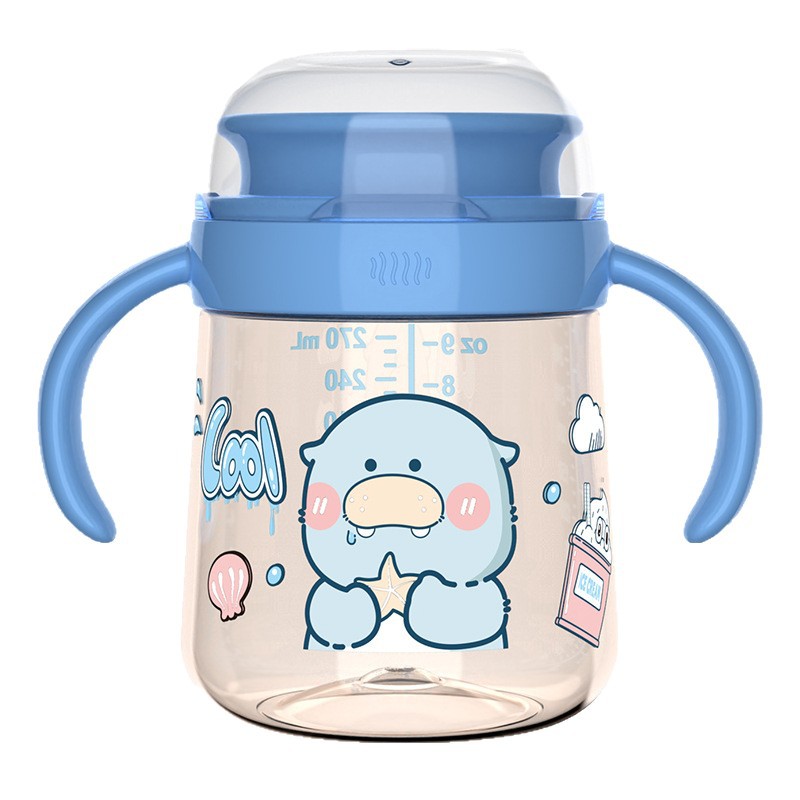 Taza de agua para niños, taza de aprendizaje para bebés, botella de agua para bebés y niños pequeños, taza de boca a prueba de caídas y fugas, productos maternos e infantiles al por mayor