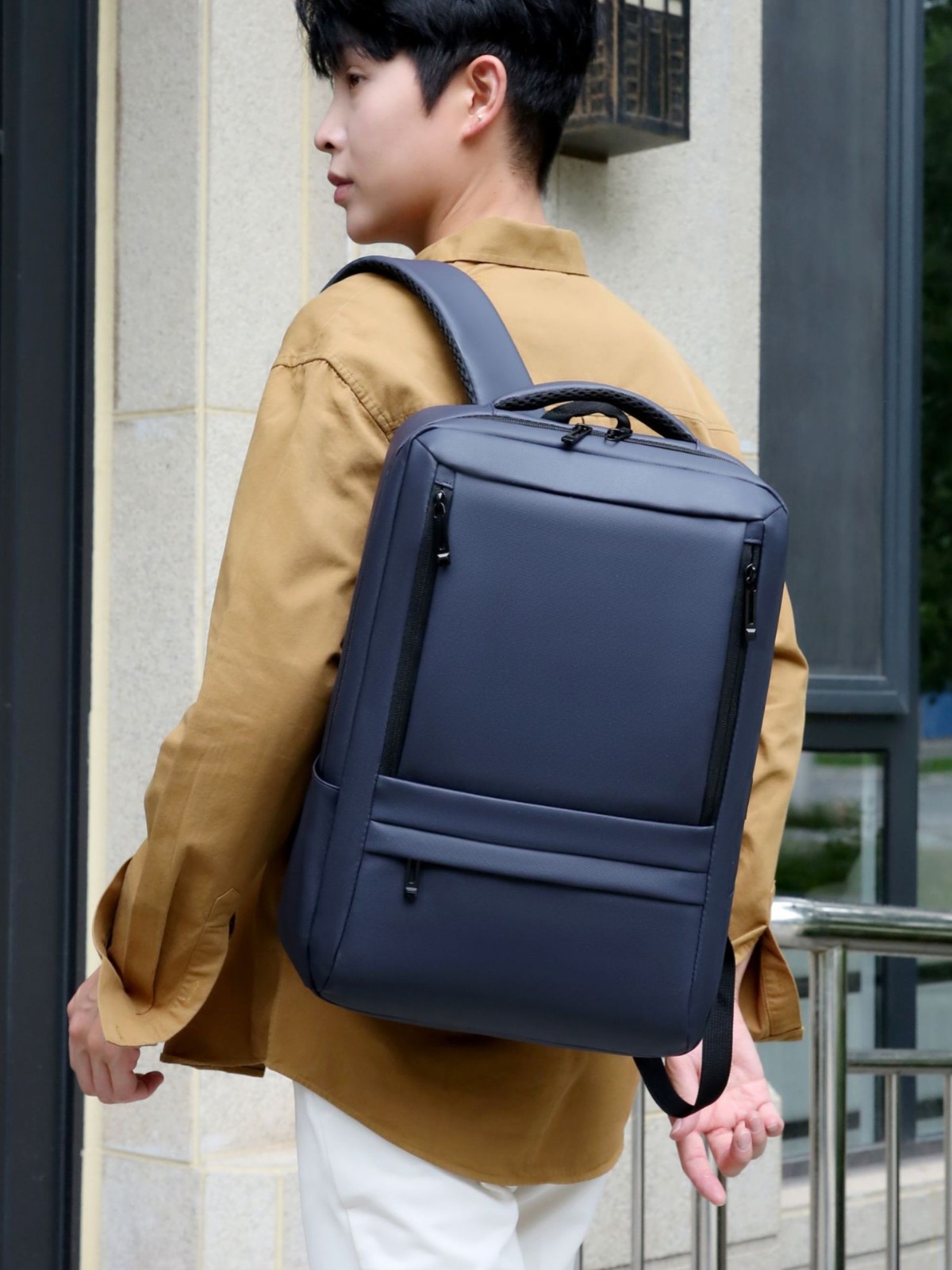 Película transfronteriza de alta calidad, mochila práctica para viajes de negocios de gran capacidad, mochila para computadora de viaje resistente a las salpicaduras