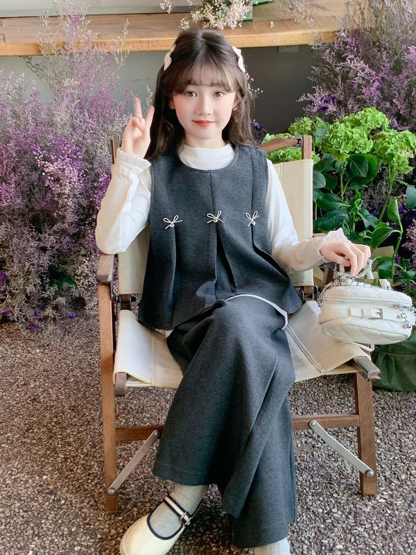 女童套装春秋款2025新款儿童洋气时髦网红小香风三件套女孩秋装潮|undefined