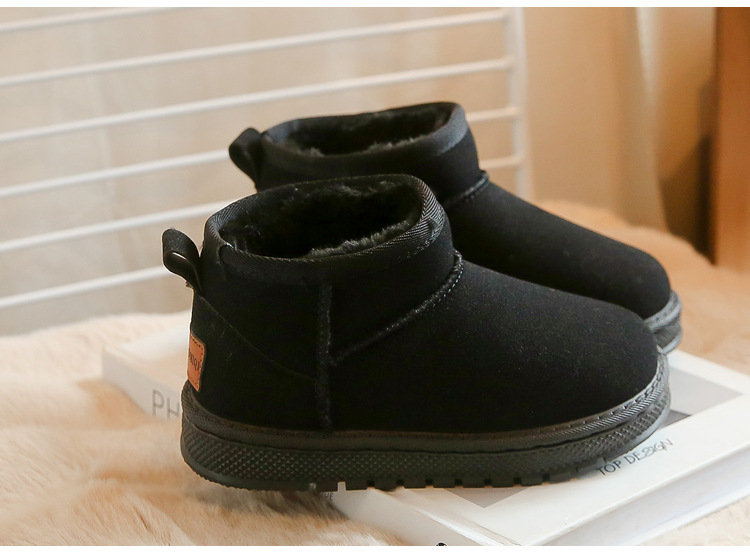 Barnsnöskor 2023 vinter nya plysch och tjocka flickor med medelstora till stora, mjuka sulor för barn, vattentäta_voghion.com