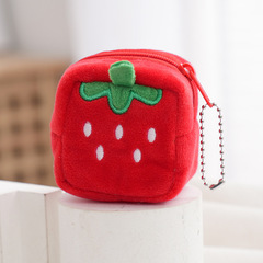 Fruit Series Plush Wallet Backpack Small Hook Decor Avocado Earphone Bag Storage Bag for Kids Pineapple Bag