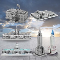 鋼魔像批發美國建築系列 愛拼金屬拼圖 3D立體手工DIY拼裝模型