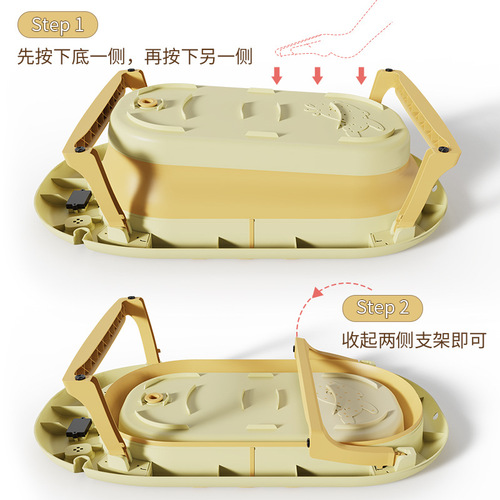Newborn foldable temperature-sensitive baby bathtub for infants, with sitting and lying functions, enlarged size children's bathtub
