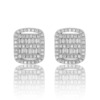 Square earrings for beloved, zirconium, universal silver needle, suitable for import, silver 925 sample, wholesale