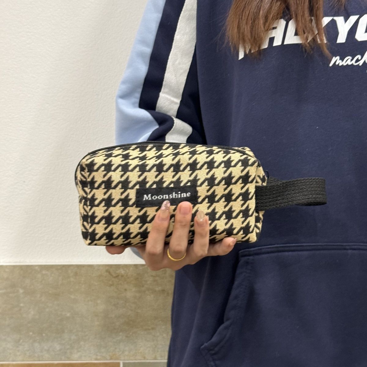 Comercio exterior cuadriculado de alta calidad bolsa de maquillaje de gran capacidad bolsa de almacenamiento de cepillo de emulsión portátil bolso de viaje