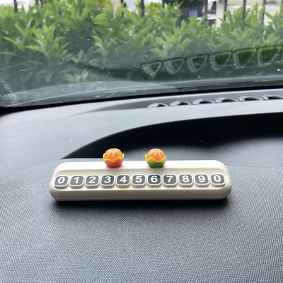 Happen, Car Interior Decoration, Nömrəli dayanma kartı - orange-green-orange-white-square-and-rounded-corner-parking-sign