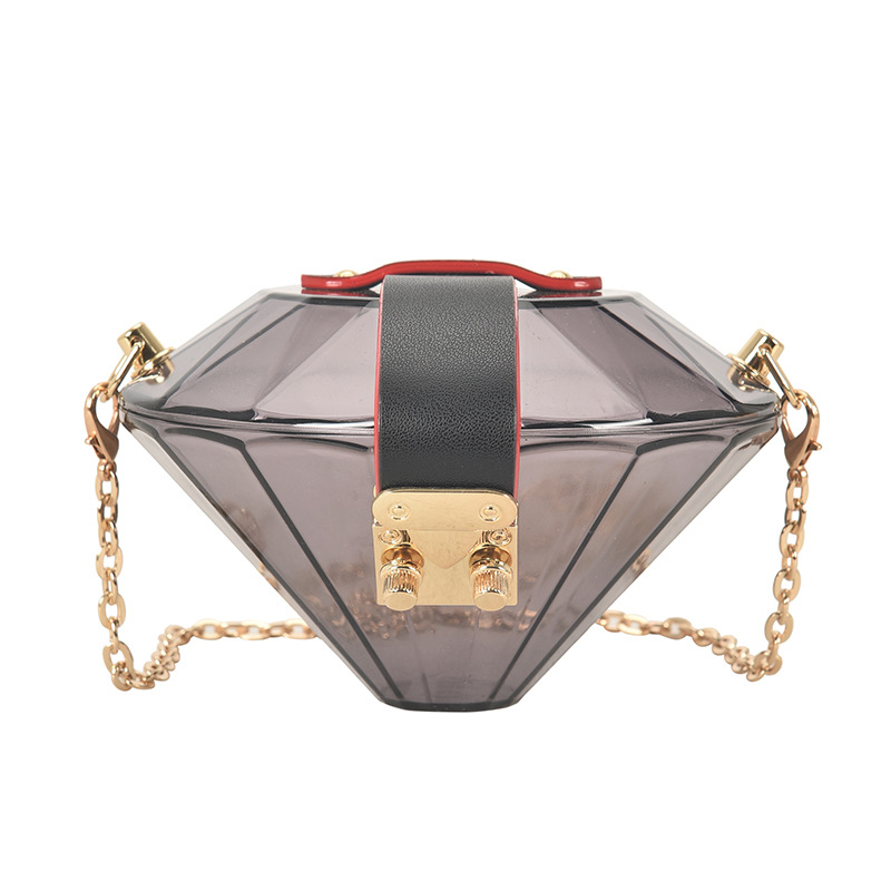 New Diamond-shaped Transparent Candy Color Shoulder Bag Wholesale Nihaojewelry display picture 4