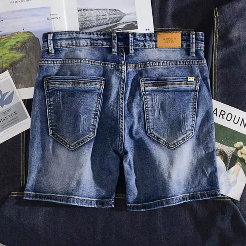 Летние тонкие эластичные джинсовые шорты для отдыха, брюки, корейский стиль, свободный крой