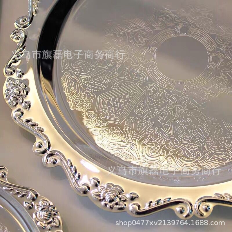 ケーキトート金属レリーフ小パレットins装飾皿レトロ茶カップトートジュエリー収納皿スナックケーキ皿|undefined