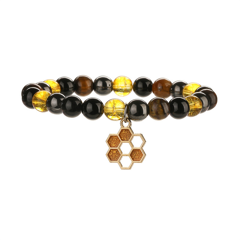 Pulsera de cuentas de citrino natural de venta caliente transfronteriza en Europa y América