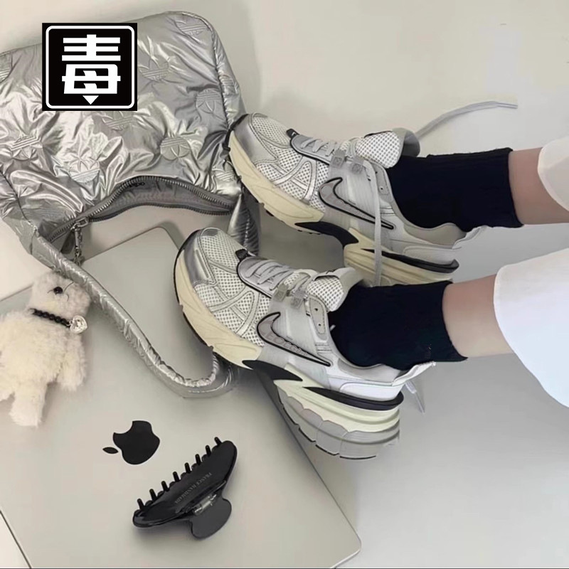 Nike Official Pure Original V2K Run Dad Shoes Mesh Large Size Sports Shoes Low-Top Retro Men's and Women's Running Shoes