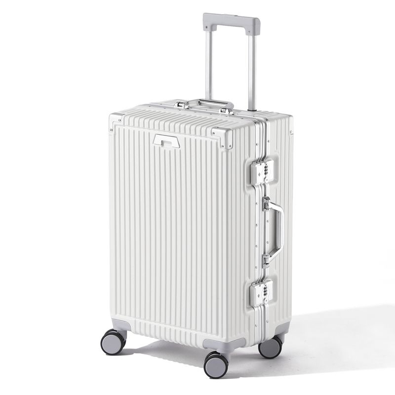 White suitcase, 20 inch