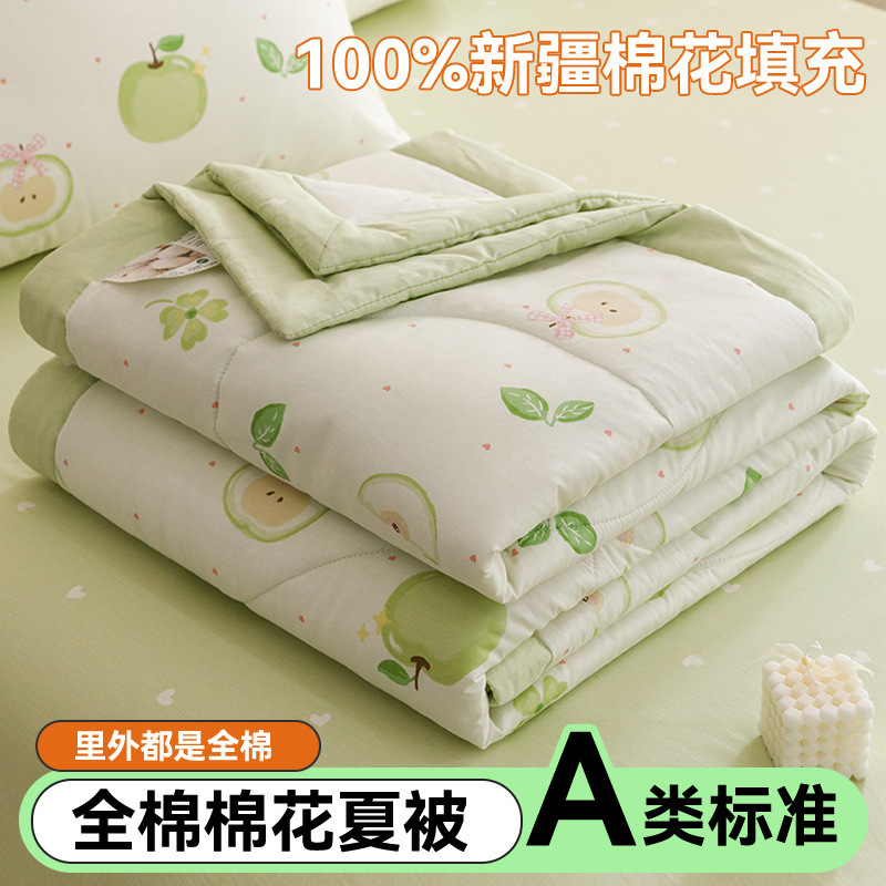 Edredón de aire acondicionado lavable de algodón de clase A, núcleo de edredón de algodón de Xinjiang, edredón de algodón impreso de verano, edredón de regalo doble