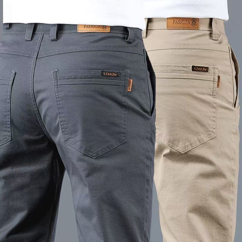 Cross-Border Gk2025 Spring and Autumn Casual Pants Men's Straight Slim Korean Style Trendy Business Elastic Trousers Wholesale Cross-Border Gk2025 Spring and Autumn Casual Pants Men's Straight Slim Korean Style Trendy Business Elastic Trousers Wholesale