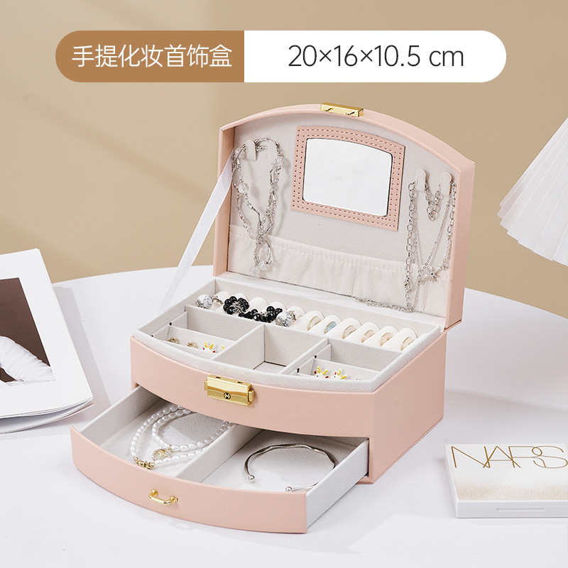 Caja de joyería multifuncional alta sensación de joyería anillo collar pernos de escritorio acabado de almacenamiento caja de joyería fábrica al por mayor