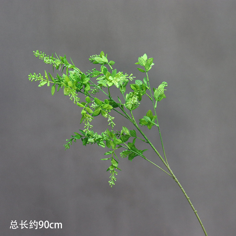 Flores de imitación verde, techo de bosque, plantas verdes, hojas, flores de boda, accesorios de decoración floral con hojas, flores falsas, hierba de caña