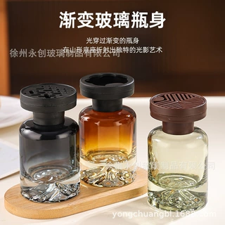 定制玻璃香薰瓶120ml加厚圆形玻璃瓶车载香氛瓶无火藤条扩香瓶