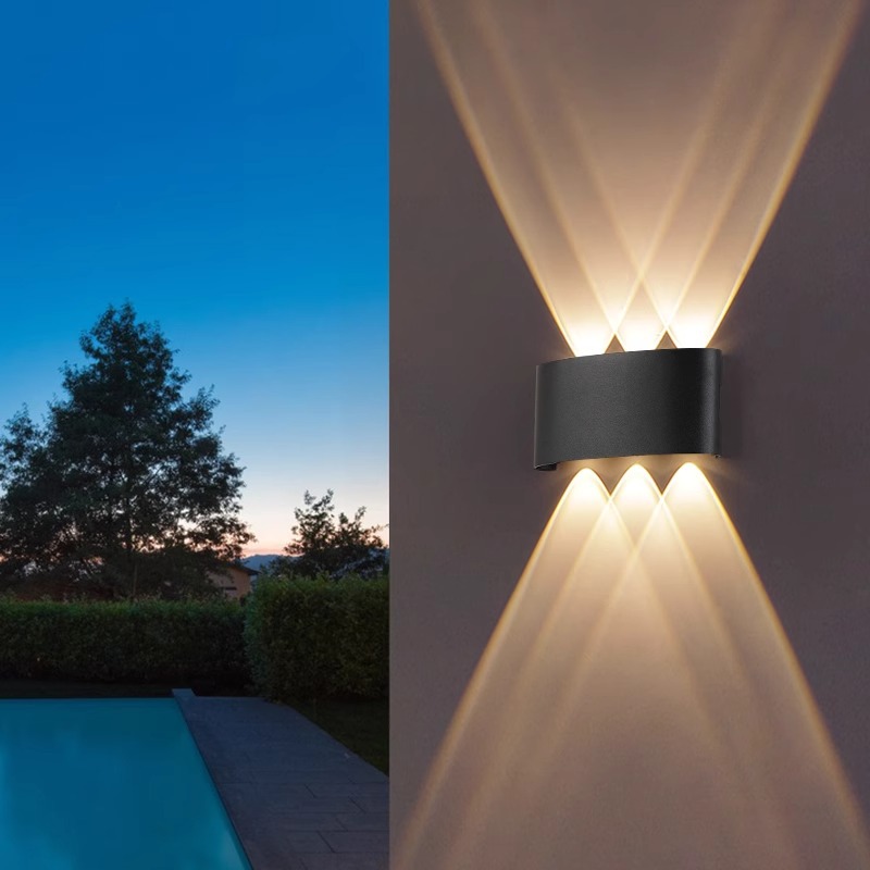 Led balcón impermeable pasillo lámpara de pared ultrafina escalera pasillo foco superior e inferior KTV color lámpara de pared de una sola cabeza lámpara de noche