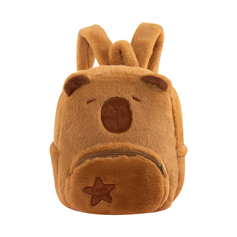 Nueva mochila Picabara Peluche Doll Cute Kids Bag Creative Capibara Doll Cartoon Backpack al por mayor