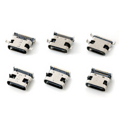 供應type-c母座側插單排16pin正反插前後貼TYPE-C立插24P耐溫編帶