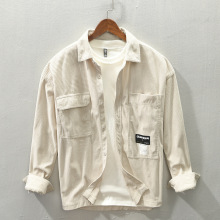 Z161 秋冬新款男士灯芯绒长袖翻领衬衫外套一件代发