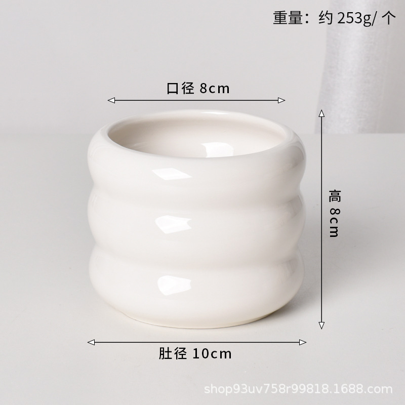 Pot de cerámica crema INS lujo ligero de alto nivel sensación de plantación de orquídeas mariposa simple orquídeas plantación de pot de porcelana blanca Dehua