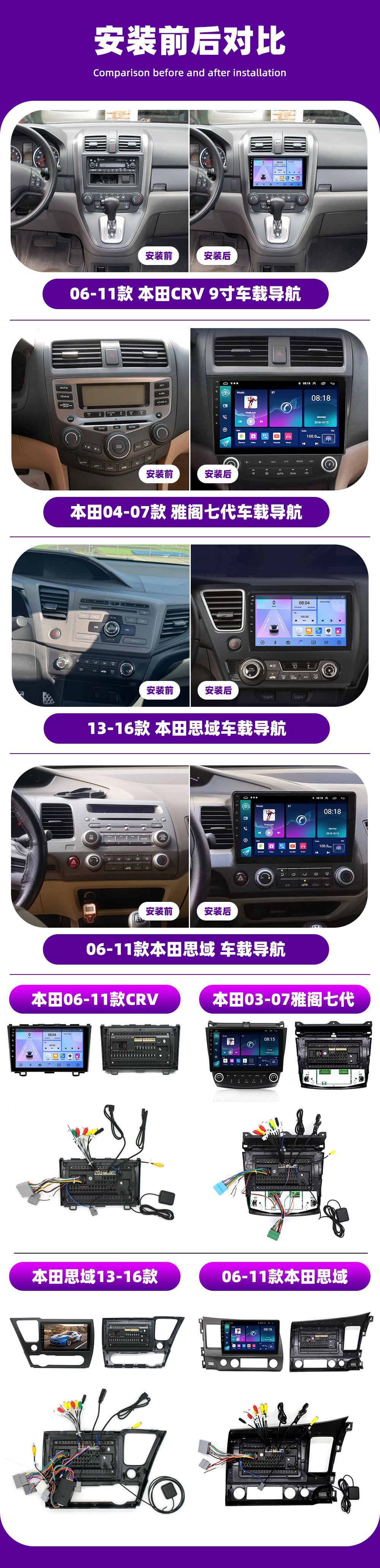 Suitable for 17-20 Models of Honda Crv Navigation Large-Screen Navigation Honda Crv Android Smart Gps Car Navigation