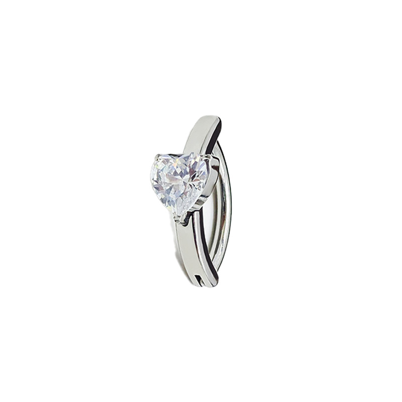 Herz Zirkon Bauchnabelpiercing Aus Titan Für Damen Und Herren_voghion.com