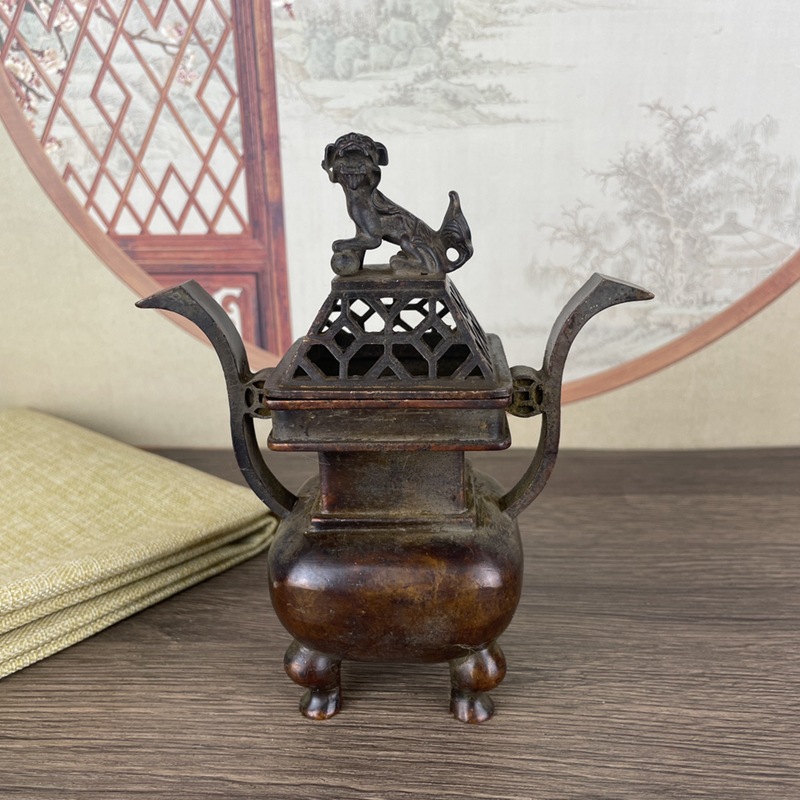 仿古高颈天犬香炉香薰炉客厅办公室装饰工艺品摆件 天狗香炉