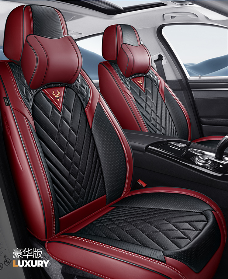 2026 Cross-Border New Product Car Seat Cushion 3D Full-Cover Stereo Napa Leather Seat Cover Lumbar Cushion Universal Seat Cushion for All Seasons