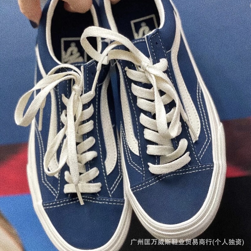 Putian Vans canvas shoes style36 Soda Series Suede navy blue casual sneakers for men and women low-top canvas shoes