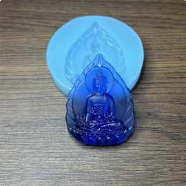 佛观音滴胶硅胶模具石膏玉石佛像模具diy翻糖巧克力食品级硅胶模